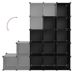 ZNTS Storage Cube Organiser with 15 Cubes Black PP 340545