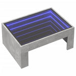 ZNTS Coffee Table with Infinity LED Concrete Grey 70x50x30 cm 847612