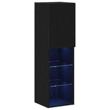 TV Cabinet Set with LED 2 pcs Black Oak 30.5 x 30 x 102 cm 862199