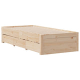 Bookcase Bed without Mattress 90x190 cm Single Solid Wood Pine 3308981