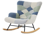 Rocking Chairs for Adults, Boucle Rocking Chair Relaxing Recliner Chair with Solid Wood Legs High N605P181754L