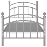 Bed Frame Grey Powder-coated Metal Single Durable Bed Frame 324972