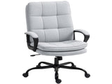 Double Padded Linen-Look Office Chair - Light Grey T3398P377410