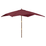 Garden Parasol with Wooden Pole Bordeaux Red 300x300x273 cm 363195