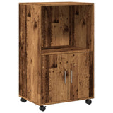 Rolling Cabinet Old Wood 55x40x91 cm Engineered Wood 853189