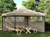 Foldable Party Tent Pop-Up with 2 Sidewalls Taupe 4004923