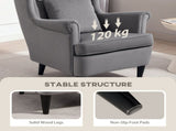 Modern Accent Chair, Upholstered Wingback Armchair with High Backrest and Pillow, Velvet-Feel Fabric T3398P377888