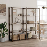5-Tier Storage Rack Black 170x38x170 cm Solid Wood Pine 373406