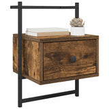 Bedside Cabinets Wall-mounted 2 pcs Smoked Oak 35x30x51 cm Engineered Wood 833448