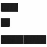 TV Cabinet Set 4 pcs Black Oak Engineered Wood 3393436