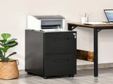 Metal Mobile File Cabinet with Wheels, Lockable 2 Drawer Filing Cabinet for A4, Legal, Letter, T3398P344781