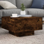 ZNTS Coffee Table with LED Lights Smoked Oak 55x55x31 cm 836578