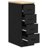 Garage Storage Cabinet Black 30x51x85 cm Solid Wood Pine 860581
