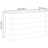 Garden Raised Bed WPC 150x50x91 cm Grey 43608