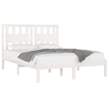 Bed Frame without Mattress White Solid Wood Super King 3103949