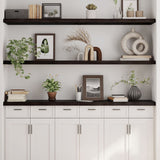 ZNTS Wall Shelf Dark Brown 180x40x cm Treated Solid Wood Oak 363838