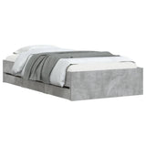Bed Frame with Drawers without Mattress Concrete Grey 100x200 cm 3207290