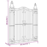 Garden Gate Black 121x8x150 cm Wrought Iron 363432