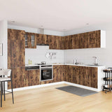 14 Piece Kitchen Cabinet Set Kalmar Smoked Oak Engineered Wood 3314976
