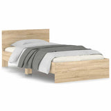 Bed Frame without Mattress with Headboard Sonoma Oak 100x200 cm 838619