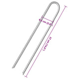 Tent Pegs 12 pcs U-shaped 37 cm 10 mm Galvanised Steel 4009348