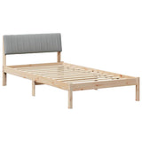 Bed frame Brown and light grey 100 x 200 cm Solid pine wood 878699