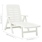Folding Sun Lounger Plastic White 48754