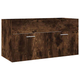 2 Piece Bathroom Furniture Set Smoked Oak Engineered Wood 826623