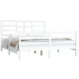 Bed Frame without Mattress White Solid Wood 160x200 cm 3105871