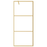 Walk-in Shower Wall Gold 80 x 195 cm Glass and Aluminium 154935