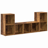 TV Cabinet Set Wall-mounted 3 pcs Brown Engineered Wood 3393252