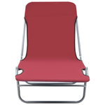 ZNTS Folding Sun Loungers 2 pcs Steel and Fabric Red 44301