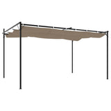 Pergola with Retractable Roof Taupe 395x292x230 cm 360118