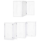 Dog Gate with Door Foldable 12 Panels White 600 cm Poplar Wood 3155539