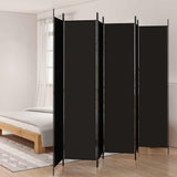 6-Panel Room Divider Black 300x220 cm Fabric 350209