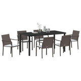 Garden Dining Set 7 pcs Brown Poly rattan 3379048
