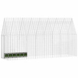 Rabbit Cage Silver 400 x 100 x 210 cm Galvanised Steel 42019243