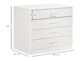 Chest of Drawers, 4 Drawers Storage Cabinet with Metal Rails, Anti-Tip for Playroom, Nursery Room, T3398P344249