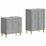 2 Piece Bathroom Cabinet Set DELFT Grey Sonoma Engineered Wood 3417627