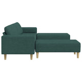 Living Room Couch 3 pcs Dark Green Polyester 3335116
