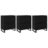 Sideboard 3 pcs Black Oak 60 x 35 x 70 cm 3394577