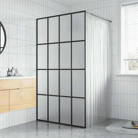 Walk-in Shower Screen Frosted Tempered Glass 100x195 cm 145686
