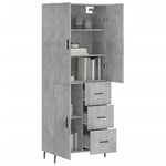 Highboard Concrete Grey 69.5x34x180 cm Engineered Wood 3195919