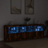 Sideboard with LED Lights Smoked Oak 202x37x67 cm 3209013