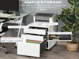 3 Drawer Filling Cabinet, Mobile Metal File Cabinet with Anti-tilt Design for Letter, A4, Legal T3398P330382