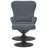 Egg Chair with Footstool Dark Grey 63 x 73 x 90 cm Velvet 42002745