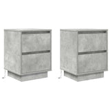 Bedside Cabinets with LED Lights 2 pcs Concrete Grey 38x34x50 cm 861290