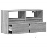 TV Wall Cabinet with LED Lights Grey Sonoma 80x31x45 cm 852332