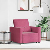 Pull out Sofa Bed Single Wine red 90 x 165 x 87 cm Velvet 42002702