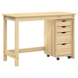 Desk and Rolling Cabinet Set MOSS 2 pcs Brown 3438794